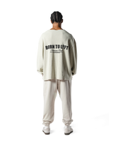 Cut-Off Vintage thermal Long T-Shirt - Ivory