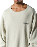 Cut-Off Vintage thermal Long T-Shirt - Ivory