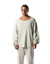 Cut-Off Vintage thermal Long T-Shirt - Ivory