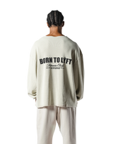 Cut-Off Vintage thermal Long T-Shirt - Ivory