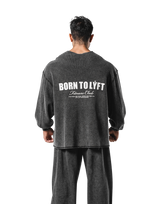 Cut-Off Vintage thermal Long T-Shirt - Black