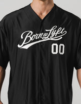 Script Logo Mesh Baseball Shirt - Black
