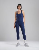 Comfort Back-Cross Long Jumpsuit - Navy