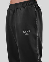 Emblem Loose Fit Jersey Pants - Black