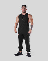 Back Emblem Loose Fit Tanktop - Black