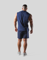 Metal logo No sleeve -Navy