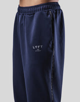 Emblem Loose Fit Jersey Pants - Navy