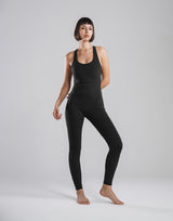 Comfort Back-Cross Long Jumpsuit - Black