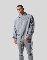 18 Logo Sweat Polo Shirt - Grey