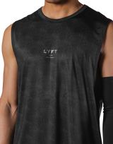 Multi Pattern Stretch Loose Fit Tanktop - Black