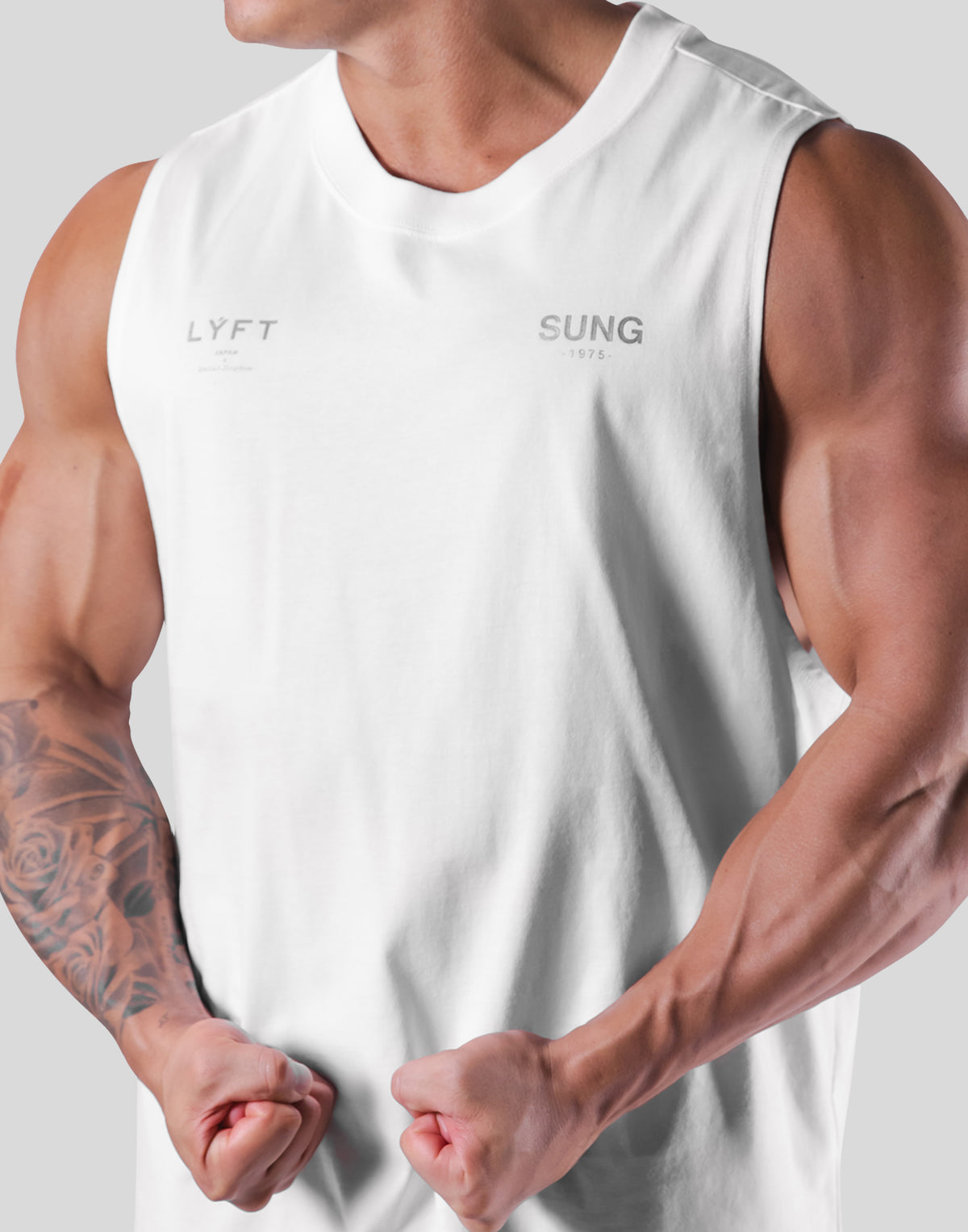 LÝFT x EVERLAST x SUNG Loose Fit Tanktop - White
