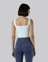 Square Neck Sports Bratop - White