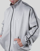 Back Emblem Oversize Track Jacket - Grey