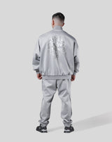 Back Emblem Oversize Track Jacket - Grey