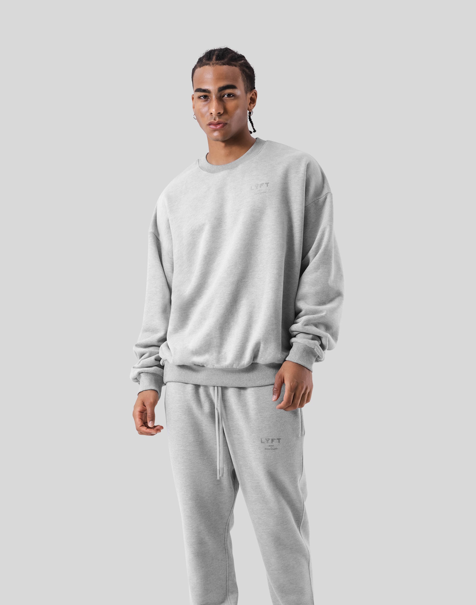 One Point Oversize Crew Neck Sweat - Grey – LÝFT