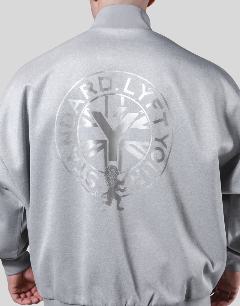 Back Emblem Oversize Track Jacket - Grey