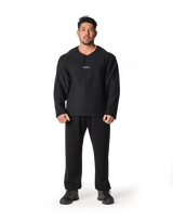 Thermal Loose Wappen Long T-Shirt - Black