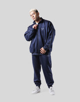 Back Emblem Oversize Track Jacket - Navy