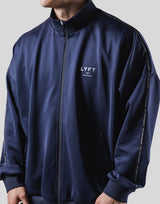 Back Emblem Oversize Track Jacket - Navy