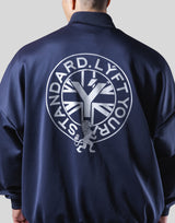 Back Emblem Oversize Track Jacket - Navy