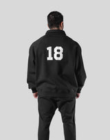 18 Logo Sweat Polo Shirt - Black