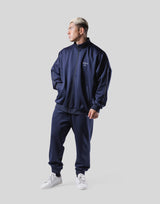 Back Emblem Oversize Track Jacket - Navy