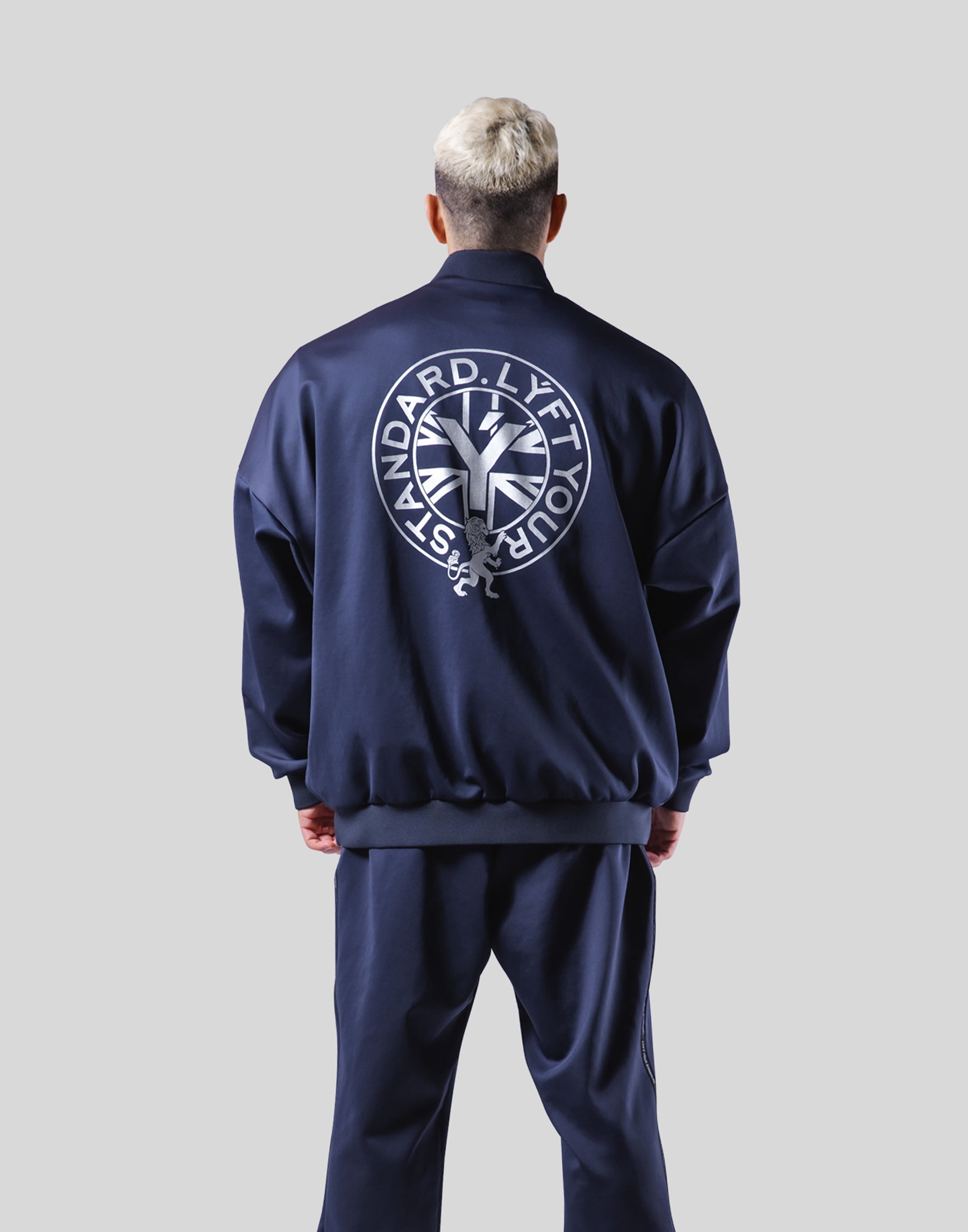 Back Emblem Oversize Track Jacket - Navy – LÝFT