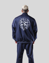 Back Emblem Oversize Track Jacket - Navy