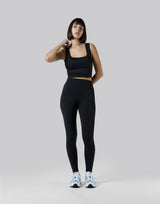 Square Neck Sports Bratop - Black