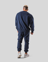 One Point Oversize Crew Neck Sweat - Navy