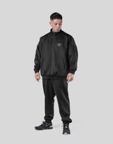 Back Emblem Oversize Track Jacket - Black