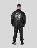 Back Emblem Oversize Track Jacket - Black