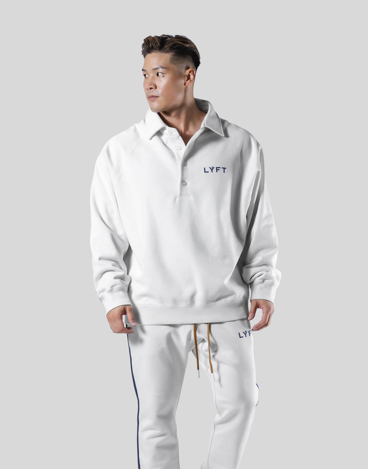 18 Logo Sweat Polo Shirt - Ivory