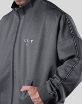 Back Emblem Oversize Track Jacket - D.Grey