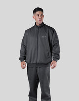 Back Emblem Oversize Track Jacket - D.Grey