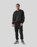 One Point Oversize Crew Neck Sweat - Black