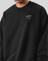 One Point Oversize Crew Neck Sweat - Black