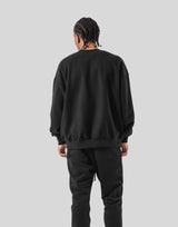 One Point Oversize Crew Neck Sweat - Black