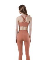 Woven Label Double Cross Strap Bratop - Coral