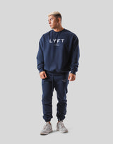 LÝFT Oversize Crew Neck Sweat - Navy