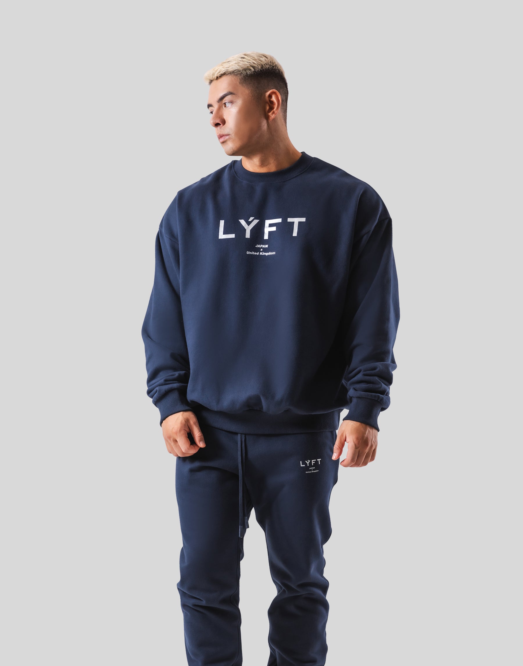 LÝFT Oversize Crew Neck Sweat - Navy