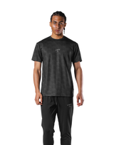 Multi Pattern Stretch T-Shirt - Black