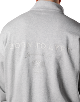 Stand Collar Zip-Up Oversize Sweat Jacket - Grey