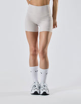 Back Pocket Biker Short Leggings - Ivory