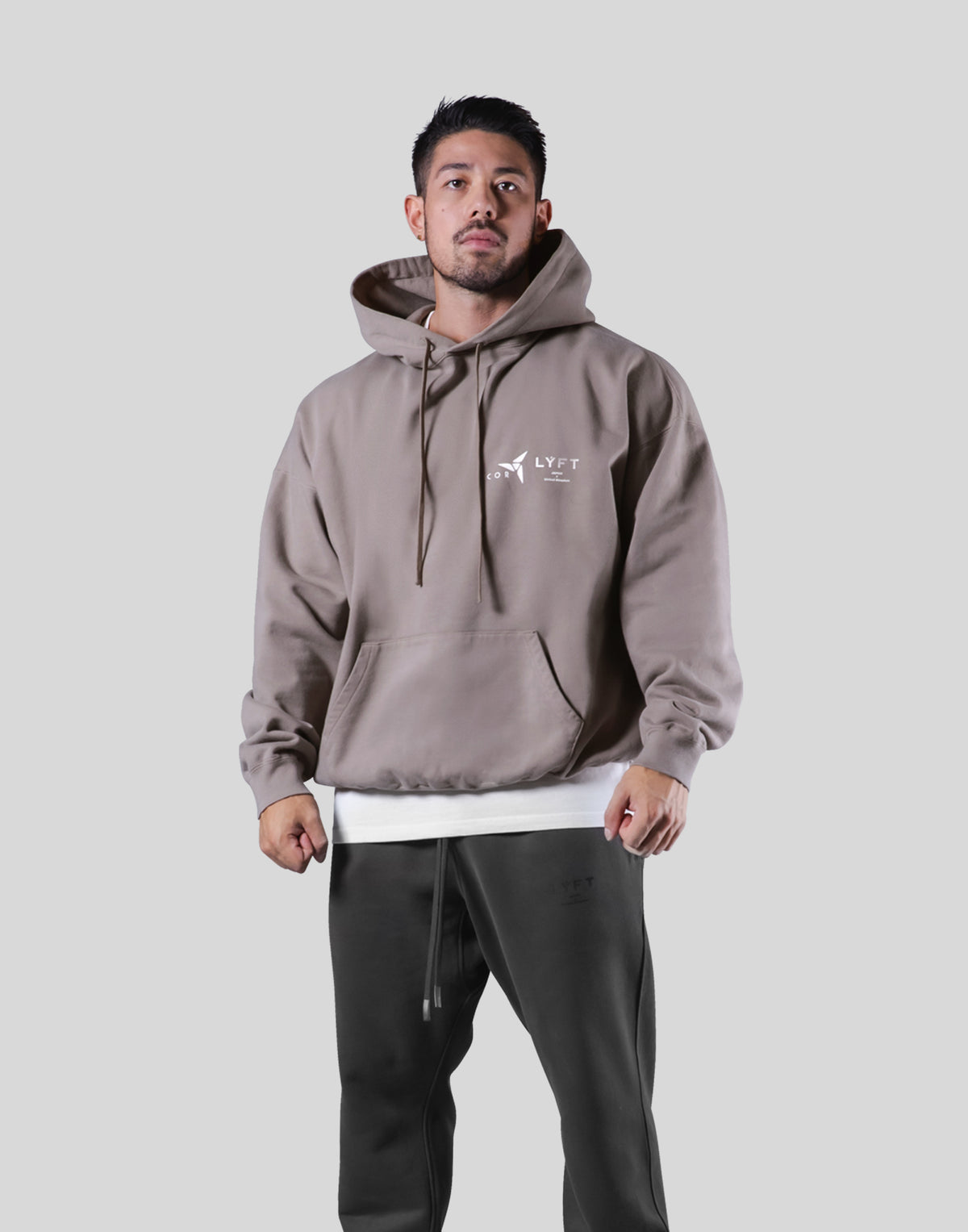 LÝFT × COR Limited Graphic Sweat Hoodie - Beige