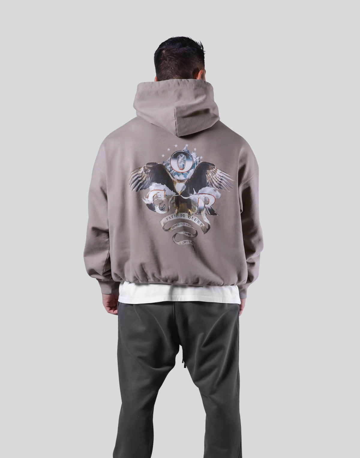 LÝFT × COR Limited Graphic Sweat Hoodie - Beige