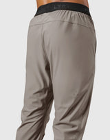 Logo Rib Stretch Slim Straight Pants - Beige