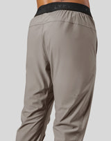 Logo Rib Stretch Slim Straight Pants - Beige