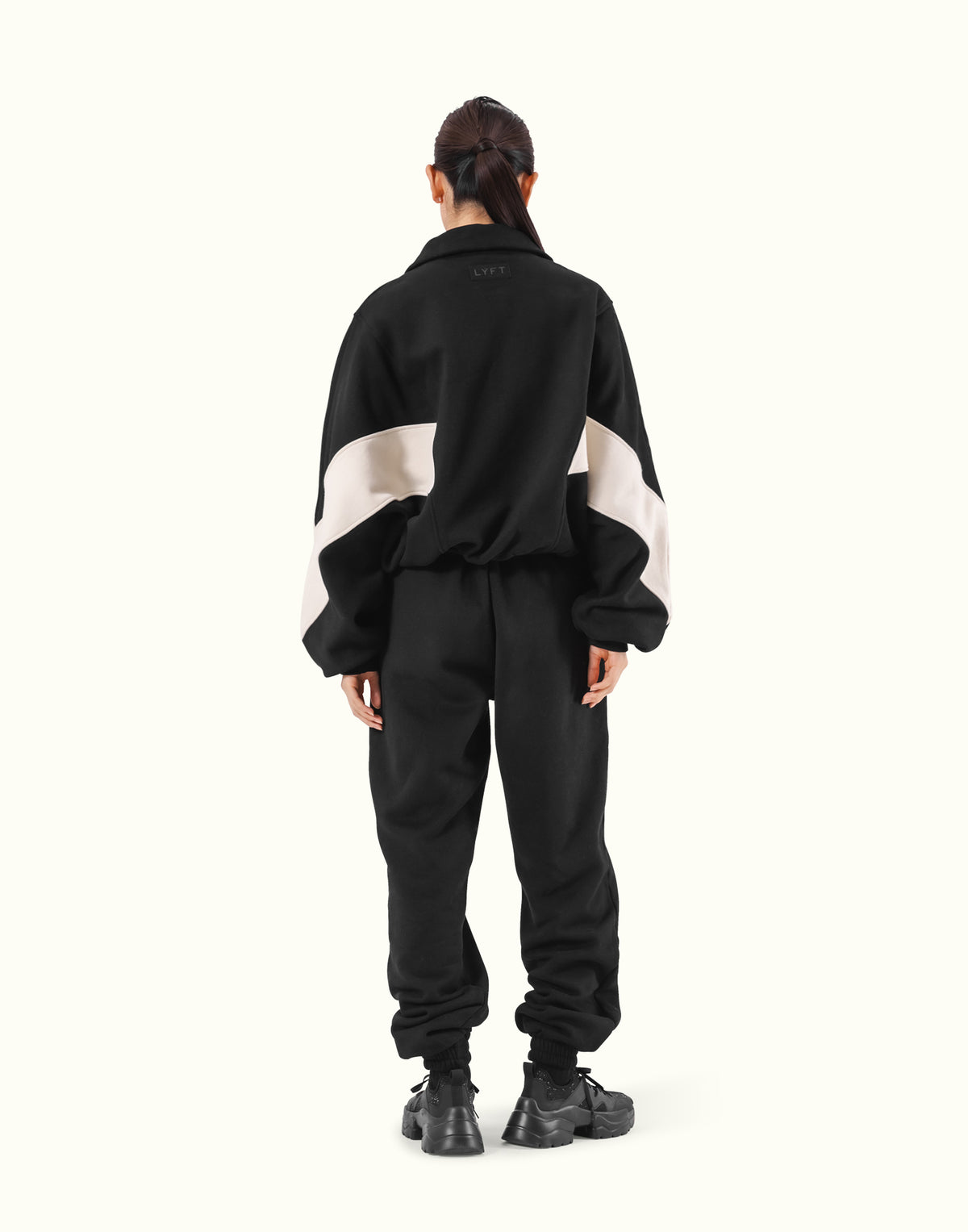 Loose Fit Zip Up Sweat Jacket 2 - Black
