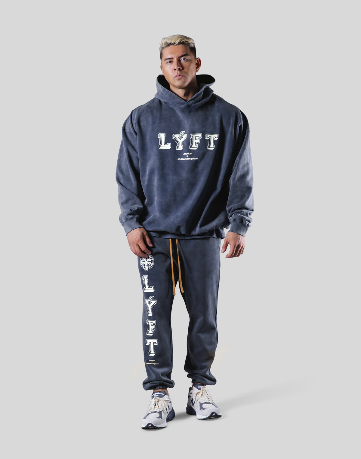 College Logo Vintage Sweat Hoodie - Navy